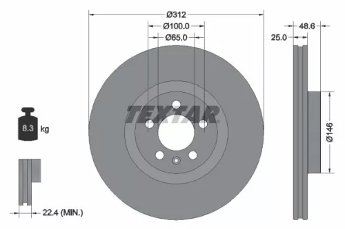 Remschijf TEXTAR 92303303)