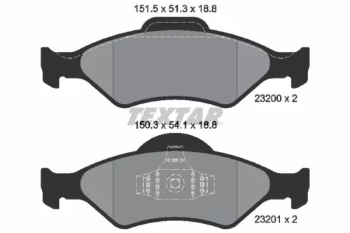 Brake Pad Set, disc brake TEXTAR 2320001)