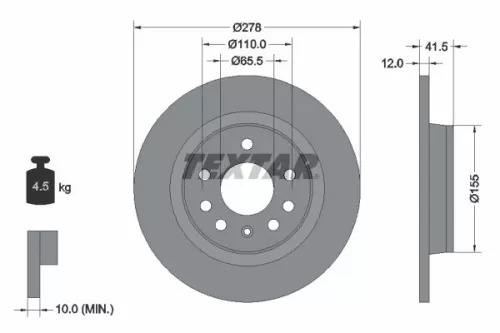 Brake Disc TEXTAR 92118503)