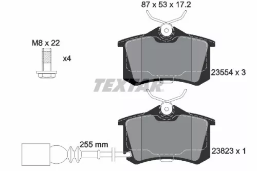 Brake Pad Set, disc brake TEXTAR 2382301)
