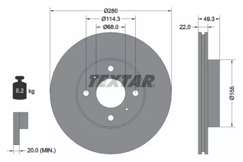 Remschijf TEXTAR 92109300)