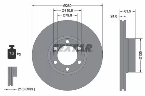 Remschijf TEXTAR 92097703)