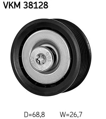 Ombuigings-/geleidingspoelie, V-geribbelde riem SKF VKM 38128)