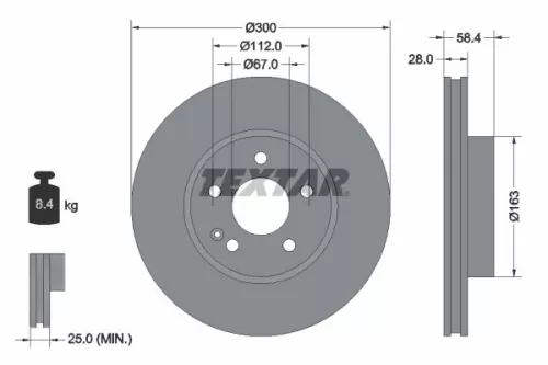Remschijf TEXTAR 93123403)