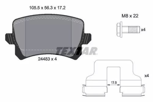 Brake Pad Set, disc brake TEXTAR 2448301)