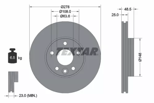 Brake Disc TEXTAR 92292303)