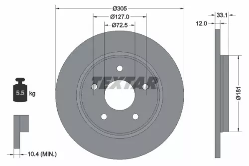 Remschijf TEXTAR 92181005)