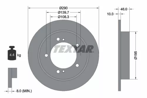 Remschijf TEXTAR 92237300)
