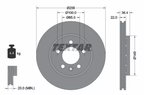 Brake Disc TEXTAR 92098603)