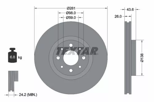 Remschijf TEXTAR 92107703)