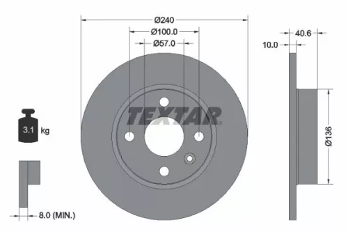 Remschijf TEXTAR 92111003)