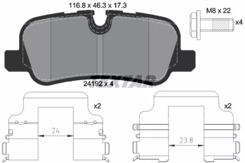 Brake Pad Set, disc brake TEXTAR 2419204)
