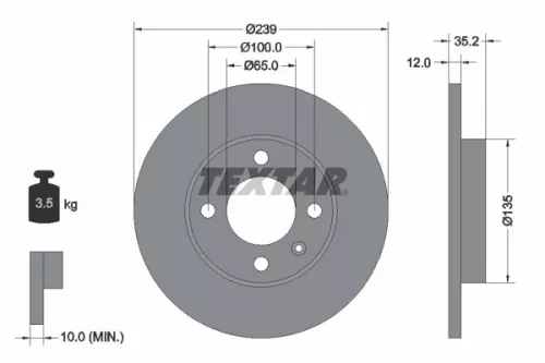 Remschijf TEXTAR 92010603)