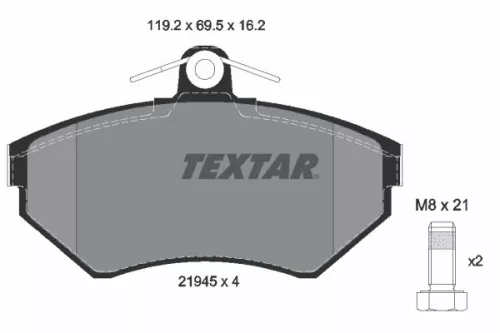Brake Pad Set, disc brake TEXTAR 2194502)
