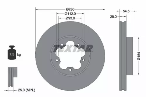 Remschijf TEXTAR 92151803)