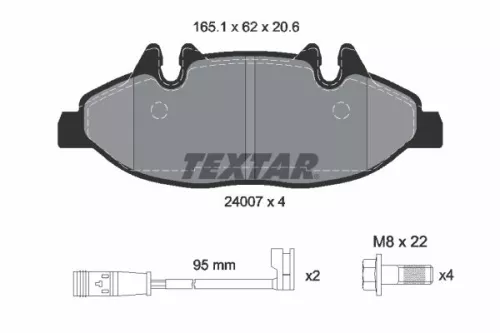 Brake Pad Set, disc brake TEXTAR 2400701)