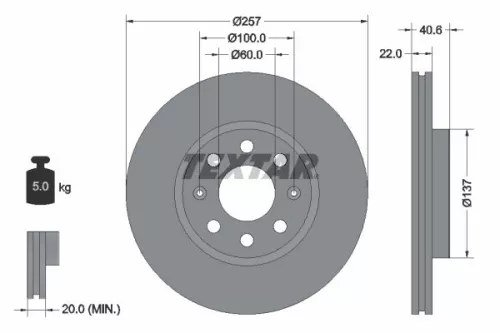 Brake Disc TEXTAR 92145703)