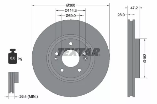 Remschijf TEXTAR 92166505)