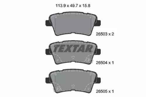 Remblokkenset, schijfrem TEXTAR 2650301)