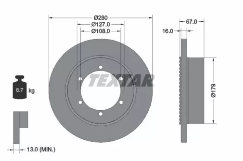 Remschijf TEXTAR 92304003)