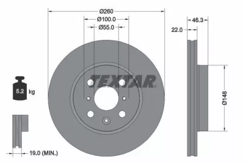 Remschijf TEXTAR 92346103)