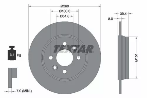 Remschijf TEXTAR 92347603)