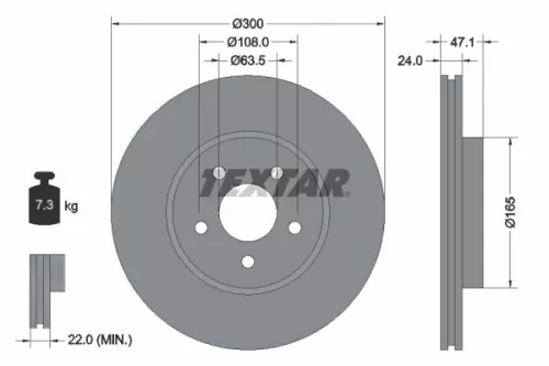 Remschijf TEXTAR 92109605)