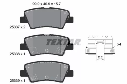 Brake Pad Set, disc brake TEXTAR 2533709)