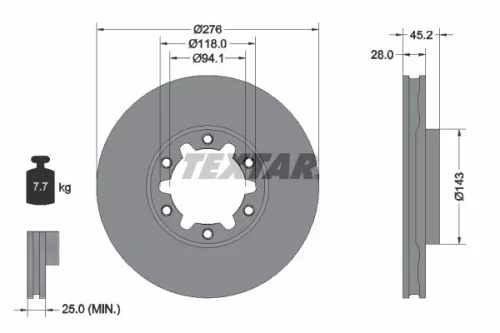 Remschijf TEXTAR 92338603)