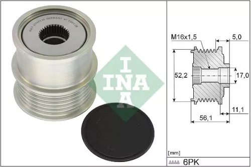 Vrijloopkoppeling van de dynamo Schaeffler INA 535 0363 10)