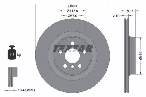 Remschijf TEXTAR 92306805)