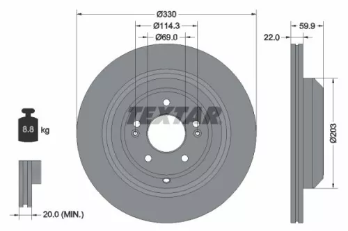 Remschijf TEXTAR 92314905)