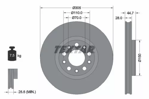 Remschijf TEXTAR 92326305)