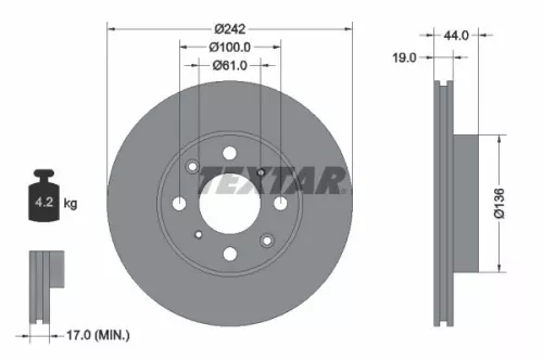 Remschijf TEXTAR 92060700)