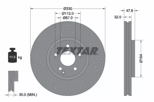 Remschijf TEXTAR 92124105)