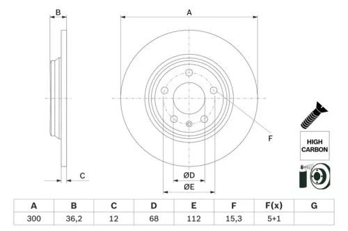 Brake Disc BOSCH 0 986 479 E33)