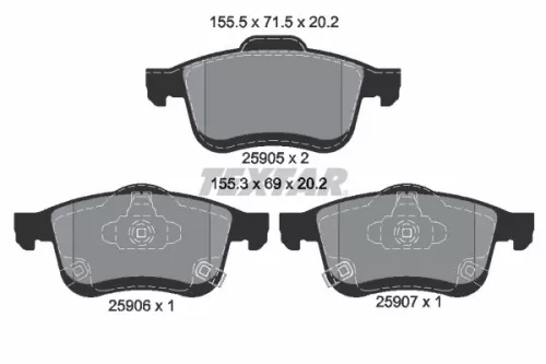 Remblokkenset, schijfrem TEXTAR 2590501)