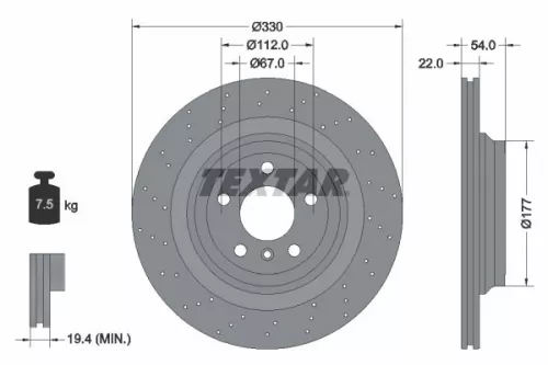 Remschijf TEXTAR 92254505)