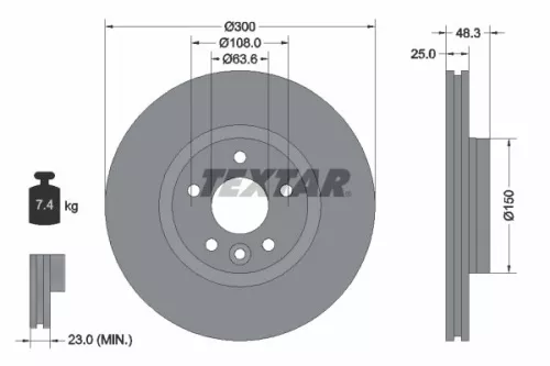 Brake Disc TEXTAR 92255703)
