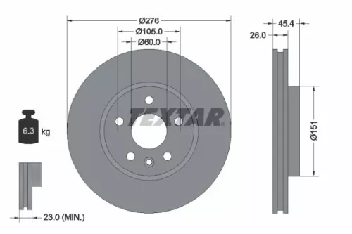Remschijf TEXTAR 92277103)