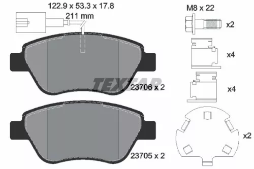 Brake Pad Set, disc brake TEXTAR 2370601)