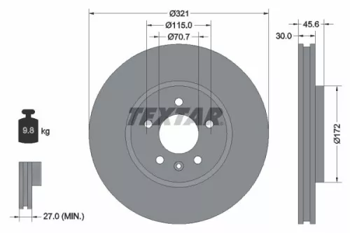 Remschijf TEXTAR 92256803)