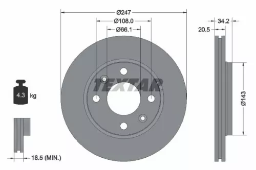 Brake Disc TEXTAR 92043103)
