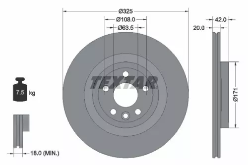 Remschijf TEXTAR 92314305)