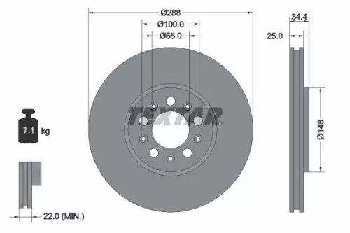 Brake Disc TEXTAR 92106603)