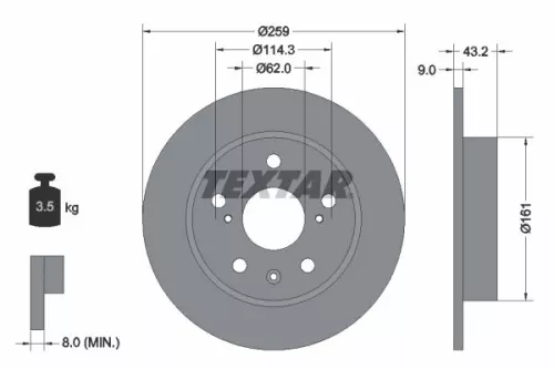 Remschijf TEXTAR 92268403)