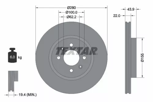 Remschijf TEXTAR 92239303)