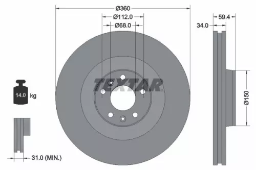 Remschijf TEXTAR 92122203)