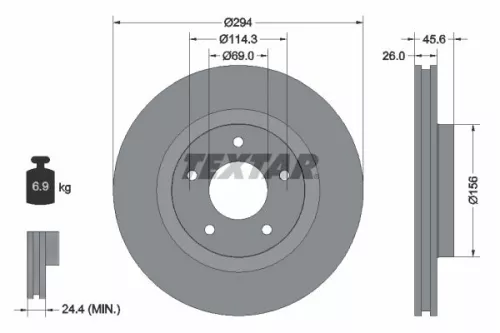 Remschijf TEXTAR 92184405)