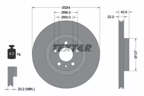 Brake Disc TEXTAR 92046803)